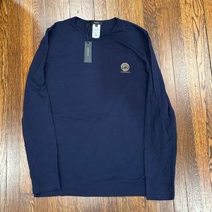 VERSACE  Medusa Long Sleeve T-Shirt-Navy-New with tags, original box-XXL